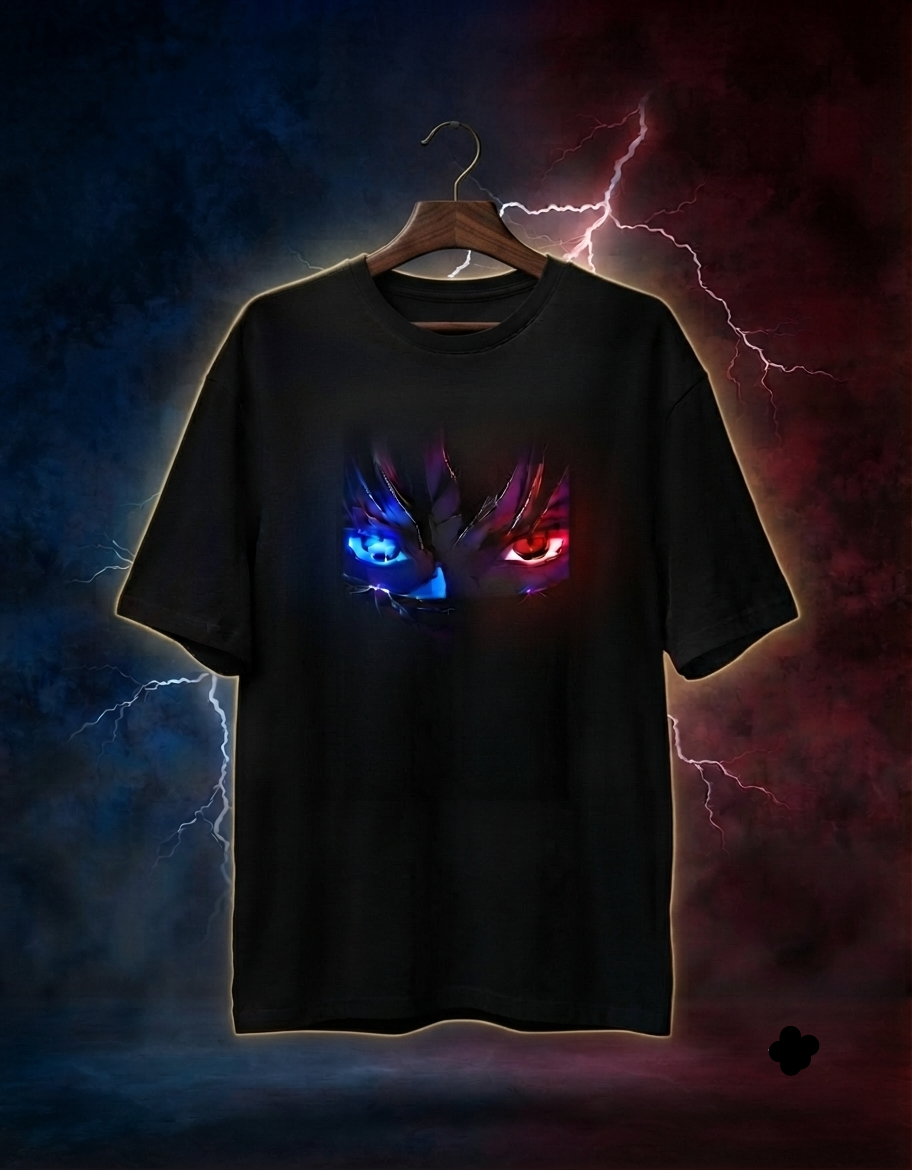 Blue & Red Duality Oversized T-Shirt