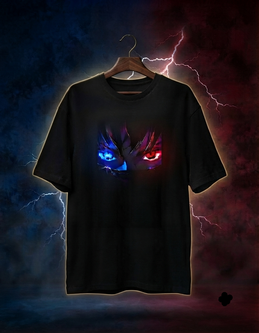 Blue & Red Duality Oversized T-Shirt